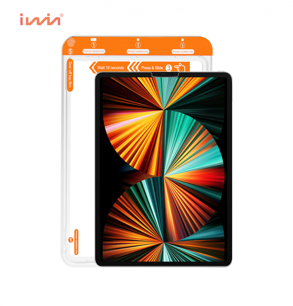 حماية شاشة iwin بميزة التركيب الذاتي لأجهزة الايباد - شفاف